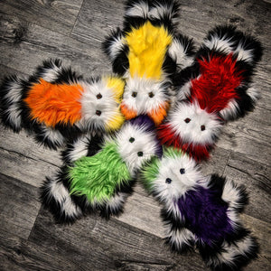 FIRST PAYMENT for Yellow Tummy BLACK and WHITE STRIPED Handmade Monster Teddy Bear