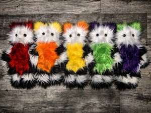 FIRST PAYMENT for Yellow Tummy BLACK and WHITE STRIPED Handmade Monster Teddy Bear