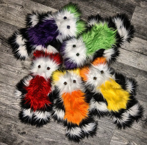 FIRST PAYMENT for Yellow Tummy BLACK and WHITE STRIPED Handmade Monster Teddy Bear